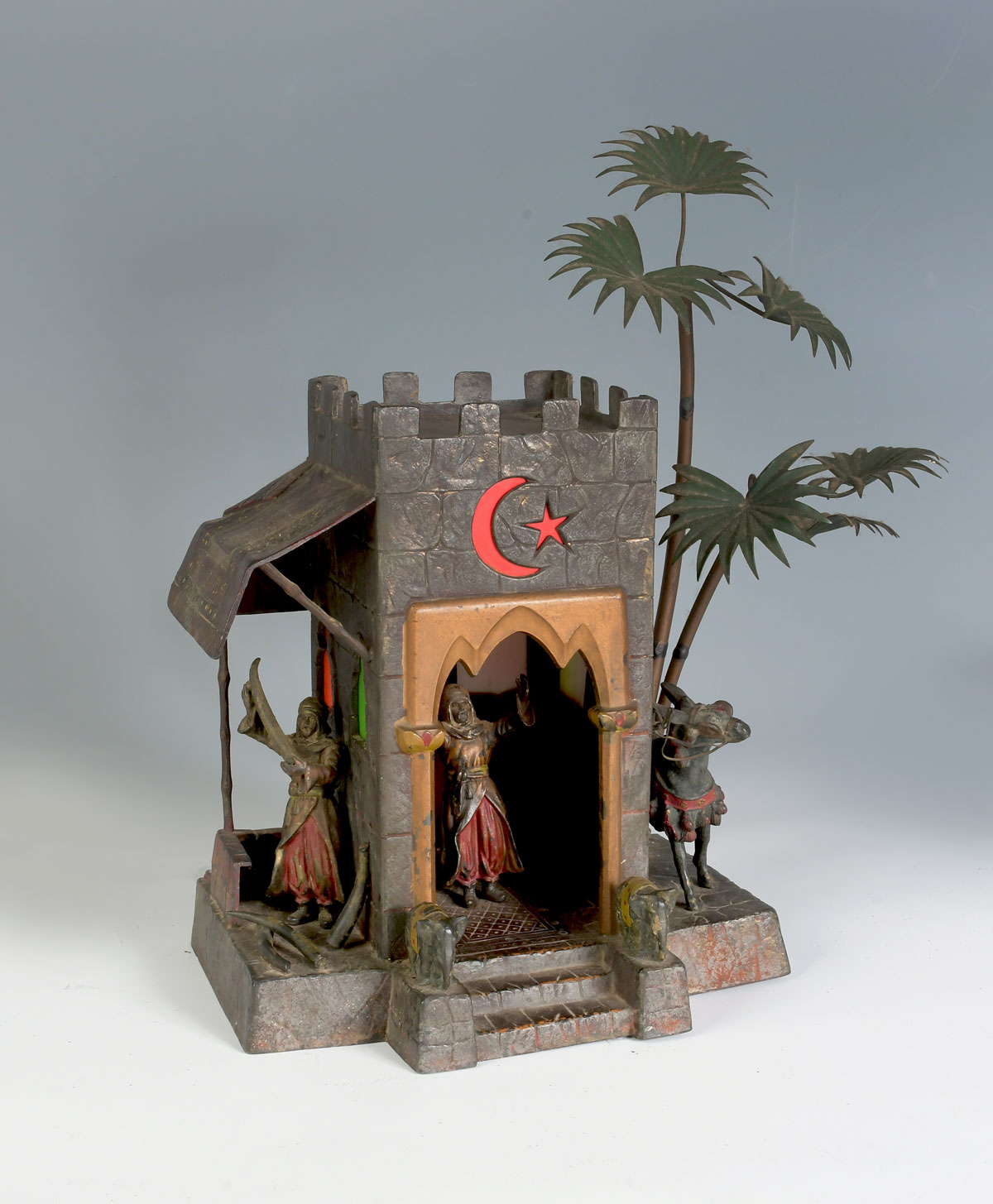 GERMAN COLD PAINTED ARABIAN LAMP: