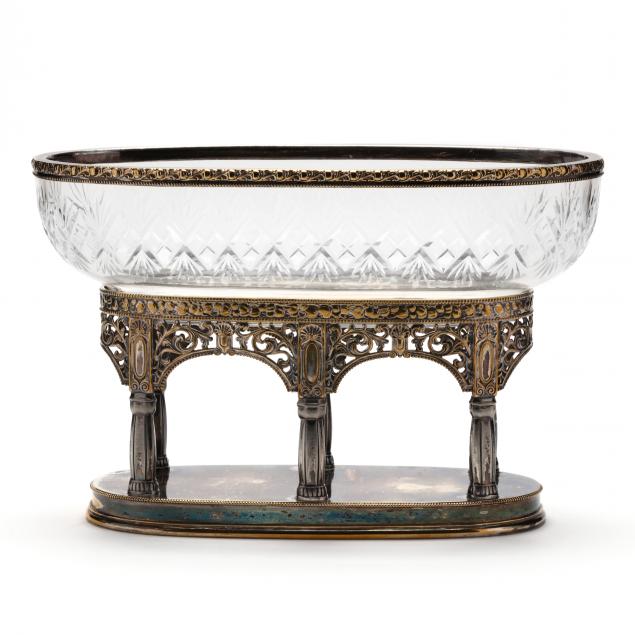 GERMAN CRYSTAL AND SILVERPLATE