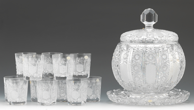 German Cut Crystal Punch Set