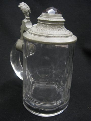 German Cut Crystal Stein amber
