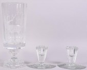 GERMAN CUT-GLASS VASE AND A PA