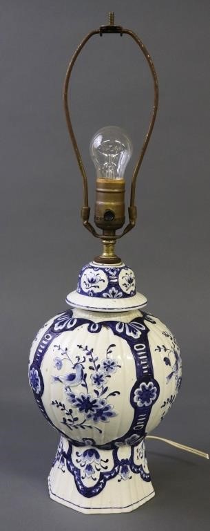German delft covered urn,