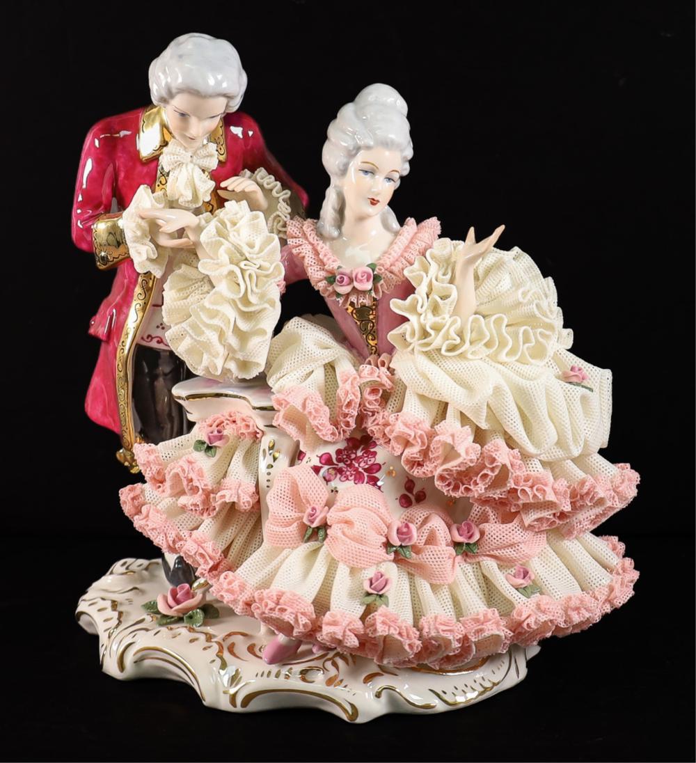 GERMAN DRESDEN LACE PORCELAIN