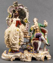 GERMAN DRESDEN STYLE PORCELAIN