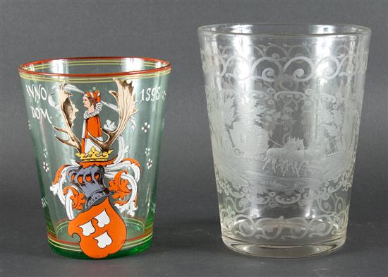 German enamel decorated flip