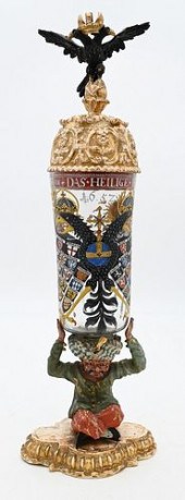 GERMAN ENAMELED GLASS REICHSHU