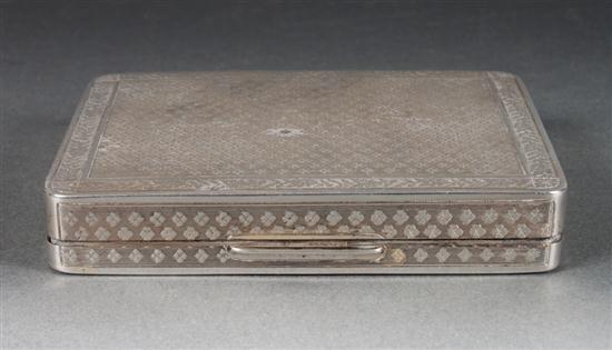 German engraved silver cigarette