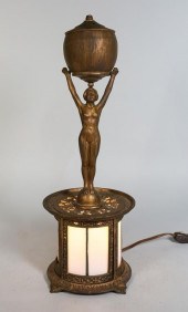 GERMAN FIGURAL ART DECO LAMPGe