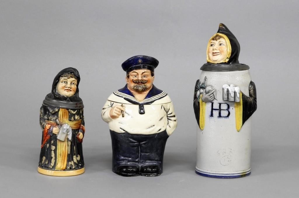 German figural steins circa 1900