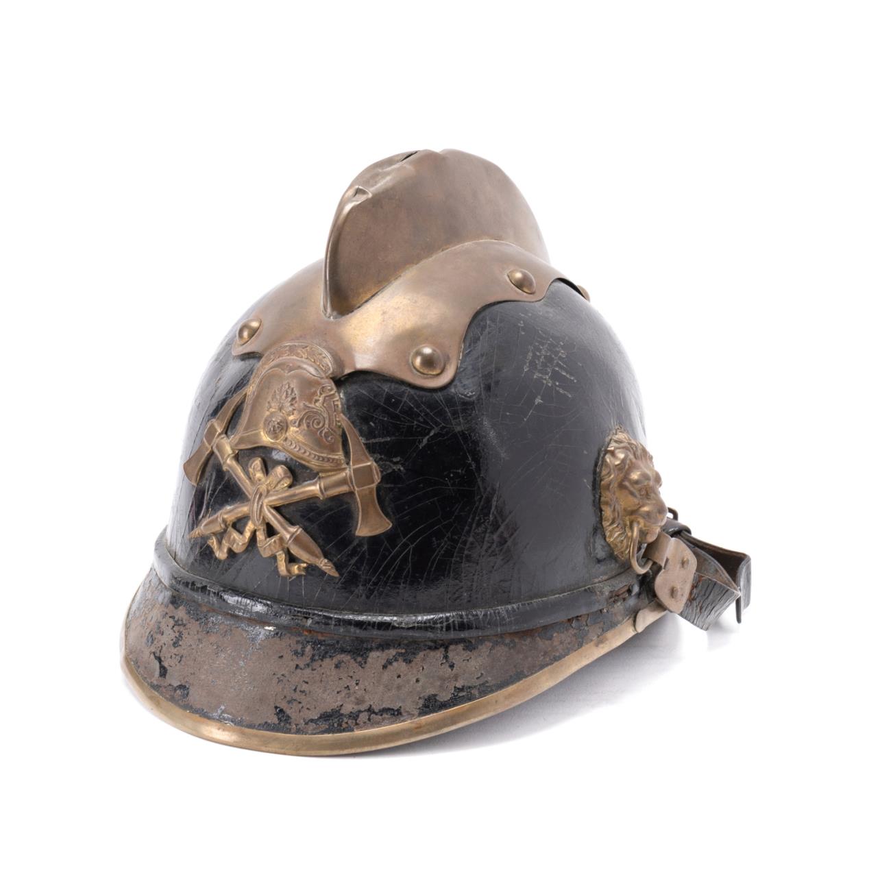 GERMAN FIREMAN'S BRASS HELMET CIRCA