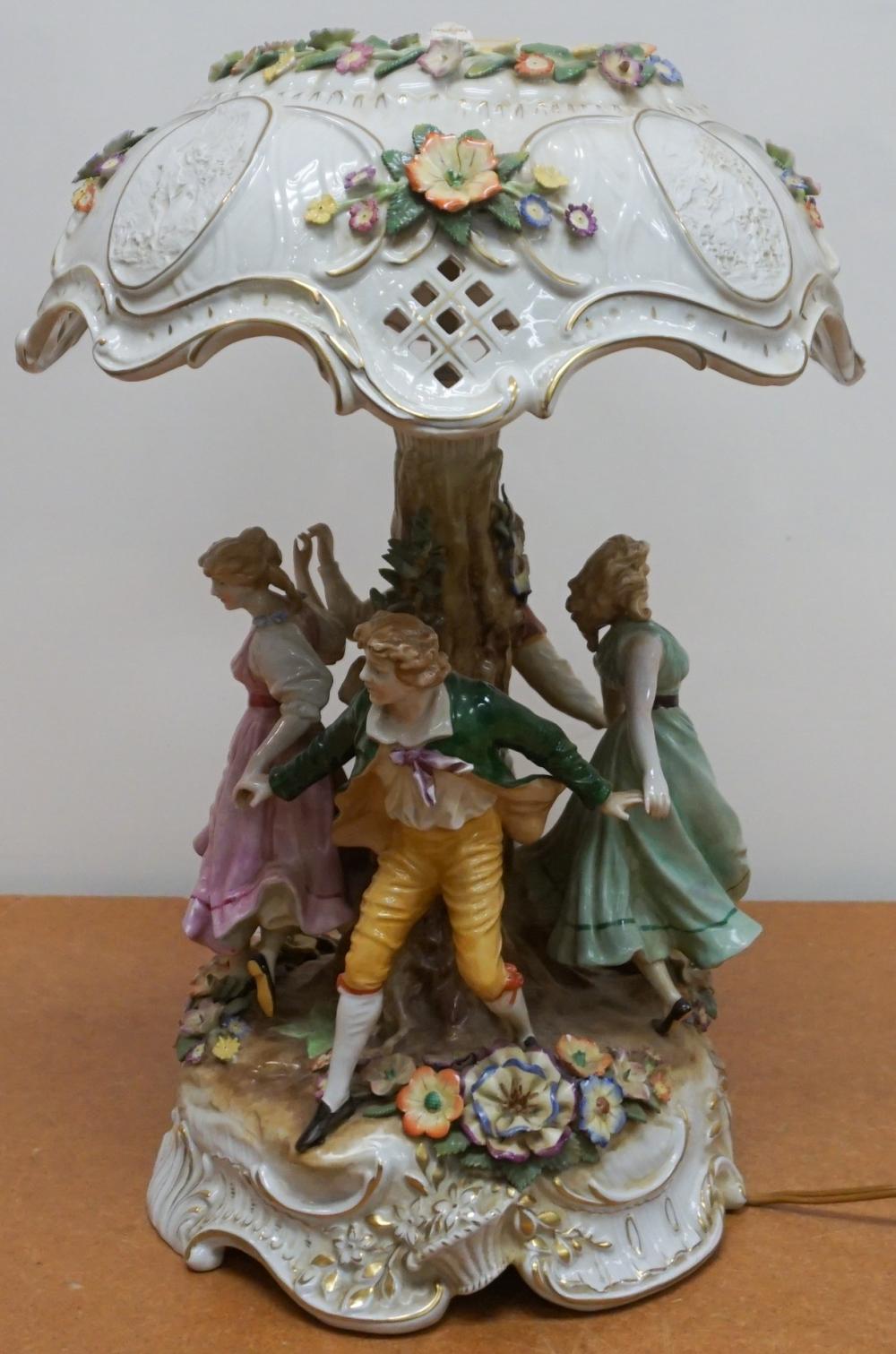 GERMAN FLORAL AND FIGURAL PORCELAIN