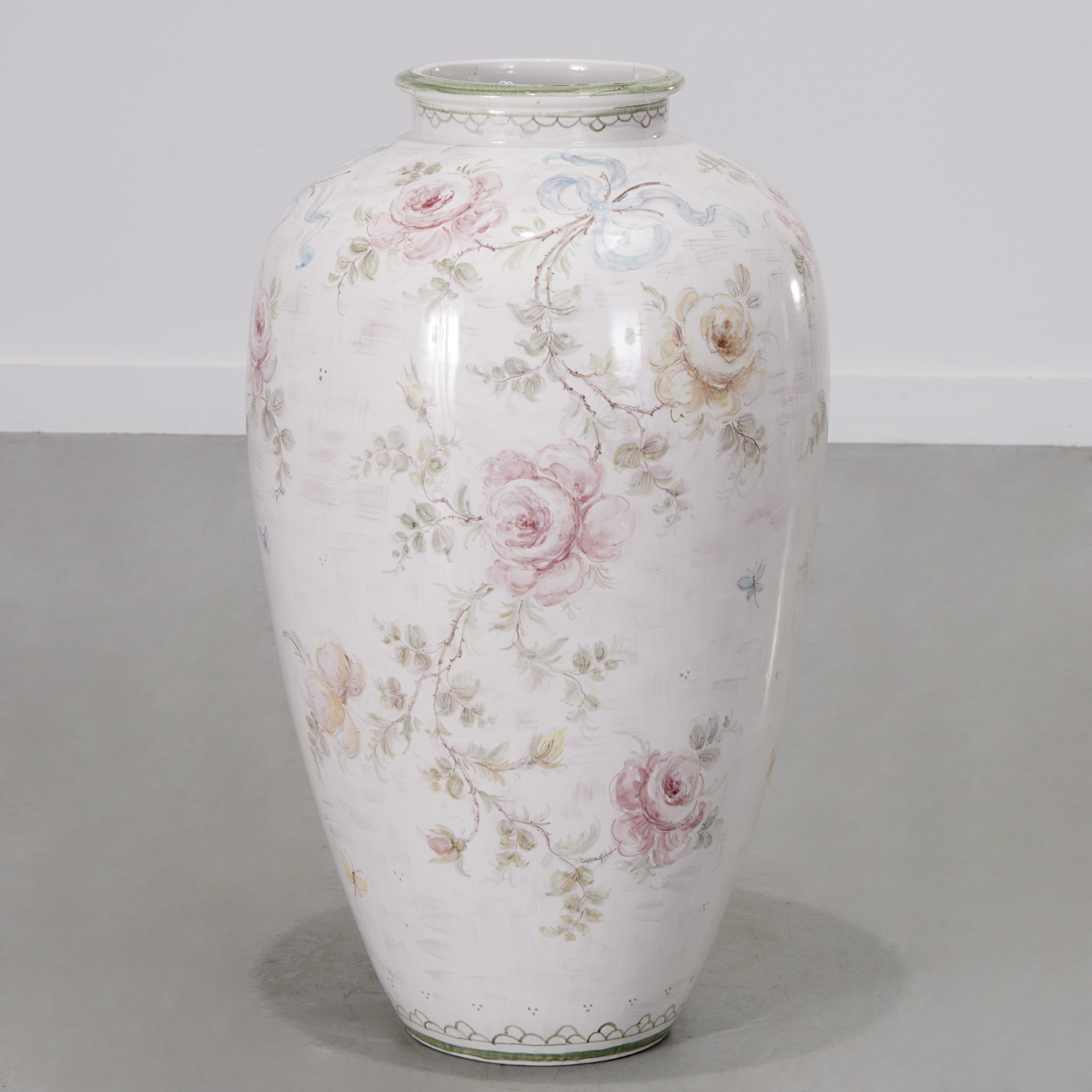 GERMAN FLORAL GLAZED POTTERY