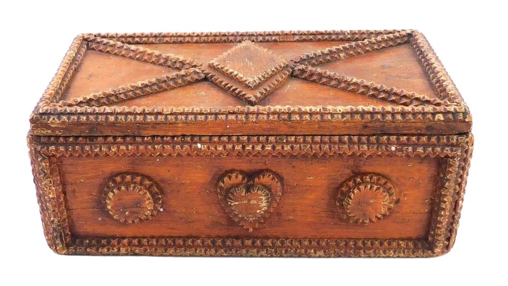 GERMAN FOLK ART COFFIN BOX, C.