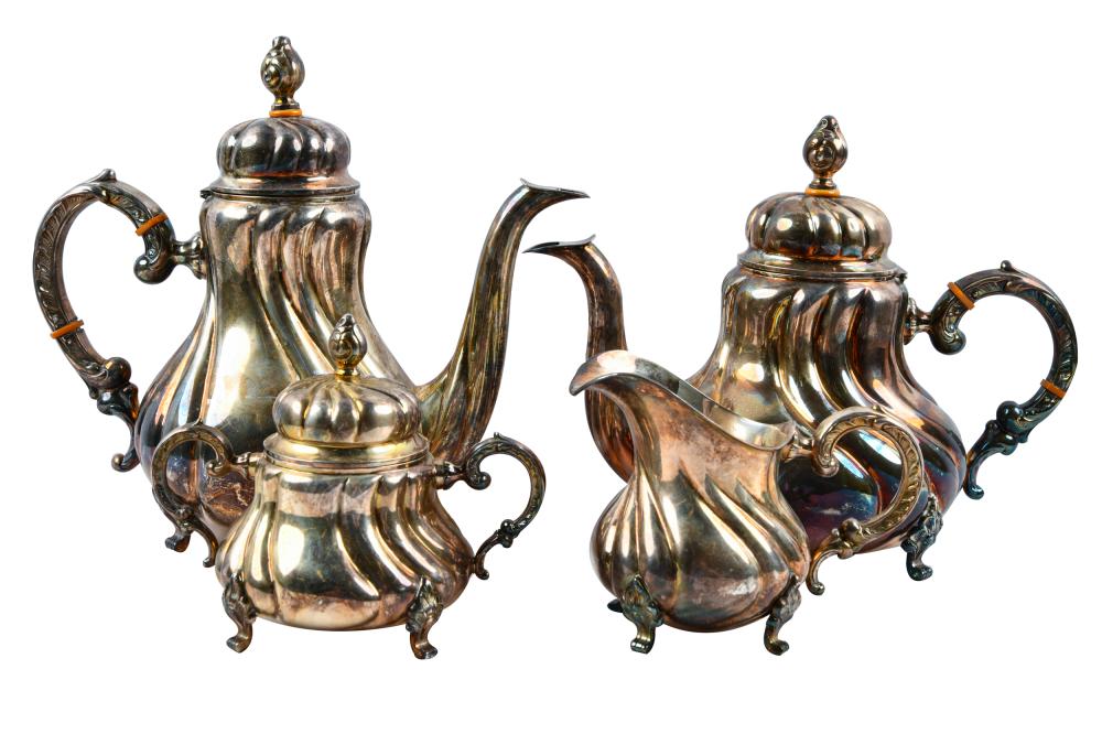 GERMAN FOUR-PIECE STERLING TEA