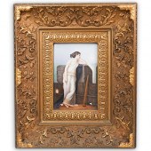 GERMAN FRAMED PORCELAIN PLAQUE