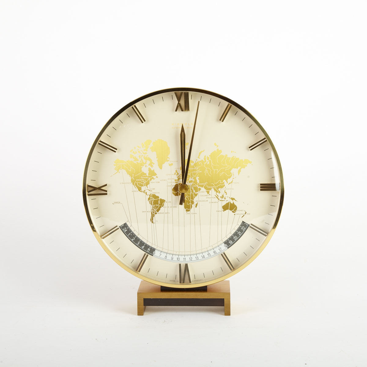 German GIlt Metal World Time