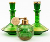 GERMAN GILT PAINTED GLASS PERF