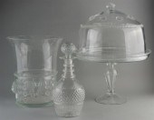 GERMAN GLASS CAKE DISH AND DOM
