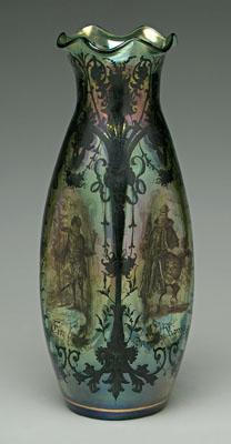 German glass vase, black painted