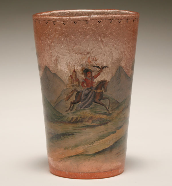 German glass vase with hand painted