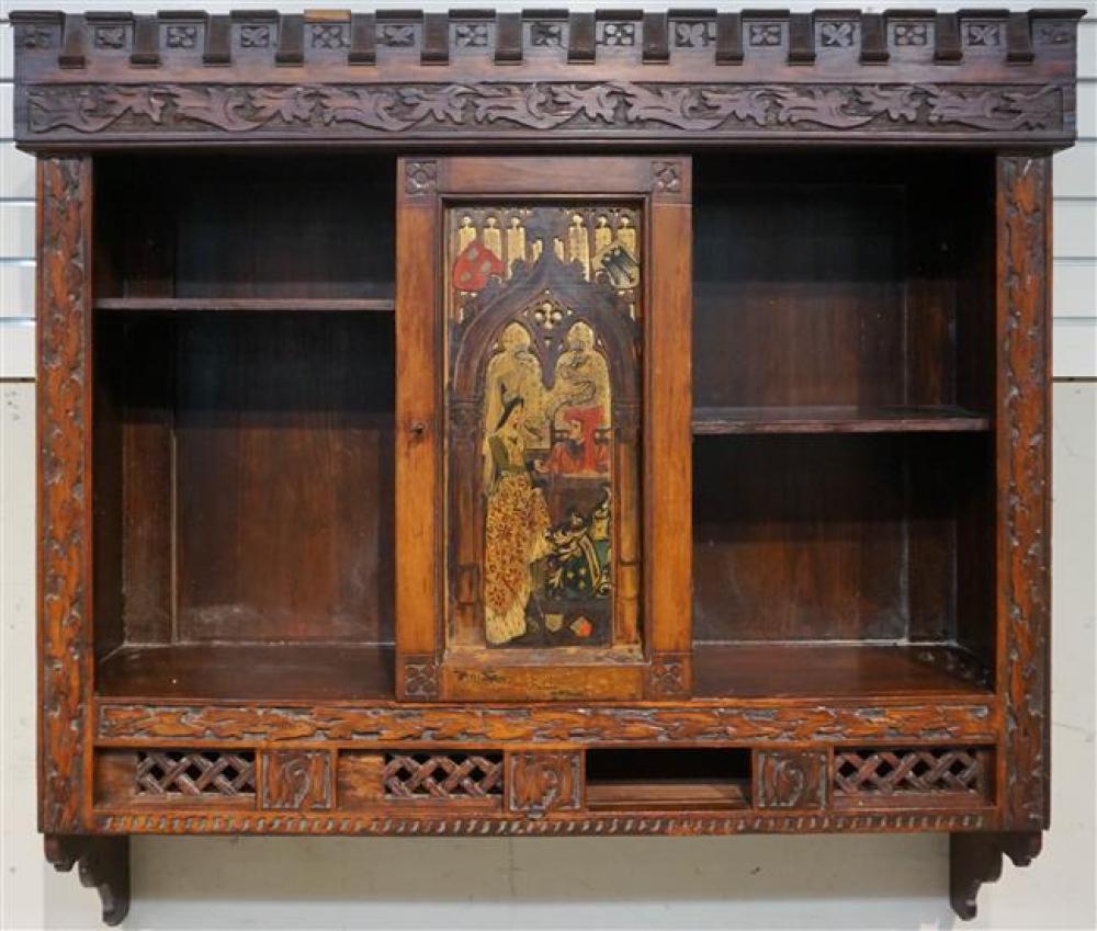 GERMAN GOTHIC CARVED MAHOGANY AND
