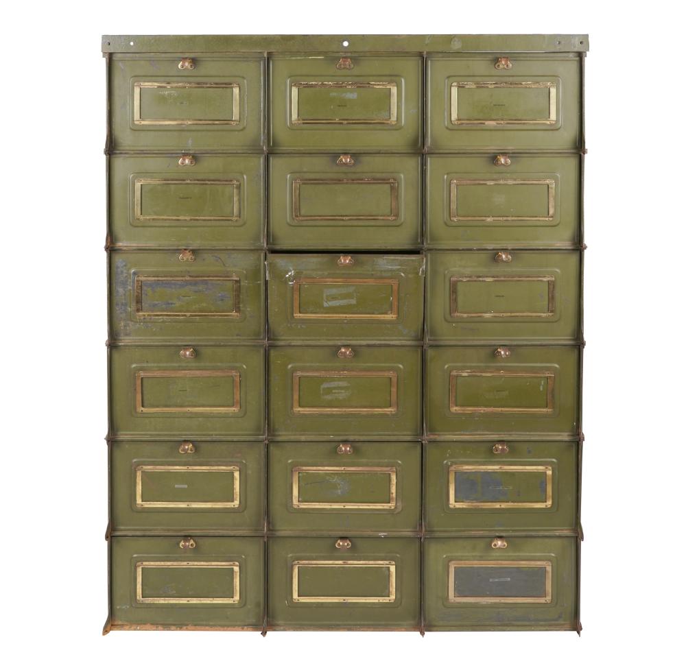 GERMAN GREEN-PAINTED METAL MAIL