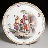 GERMAN HAND-PAINTED GENRE SCEN