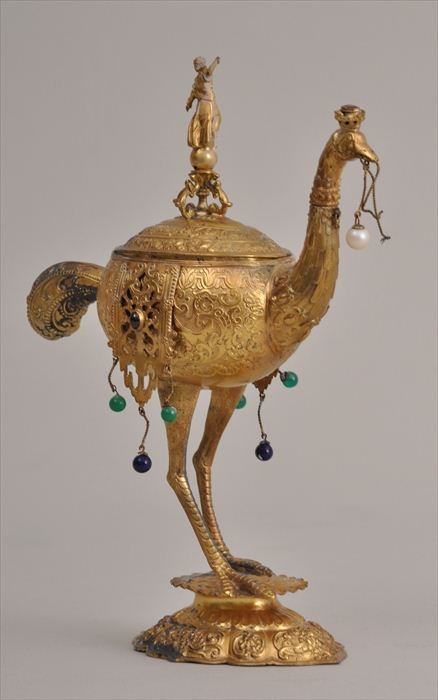 GERMAN HARDSTONE-MOUNTED STERLING