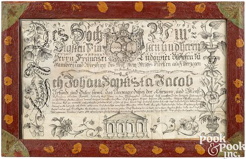 GERMAN INK ON PAPER FRAKTUR BIRTH