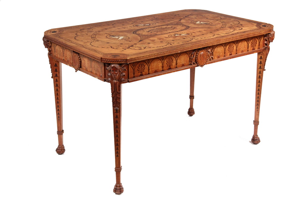 GERMAN INLAID TABLE - Early 20th