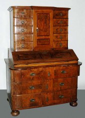 German Inlaid Walnut Schreibsc