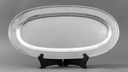 GERMAN JUGENDSTIL SILVER OVAL TRAY,