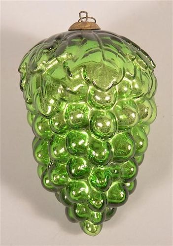 GERMAN KUGEL, GREEN BLOWN MOLD