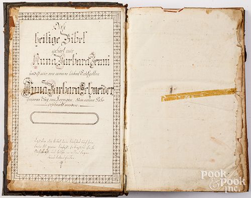 GERMAN LEATHER BOUND BIBLE, DATED