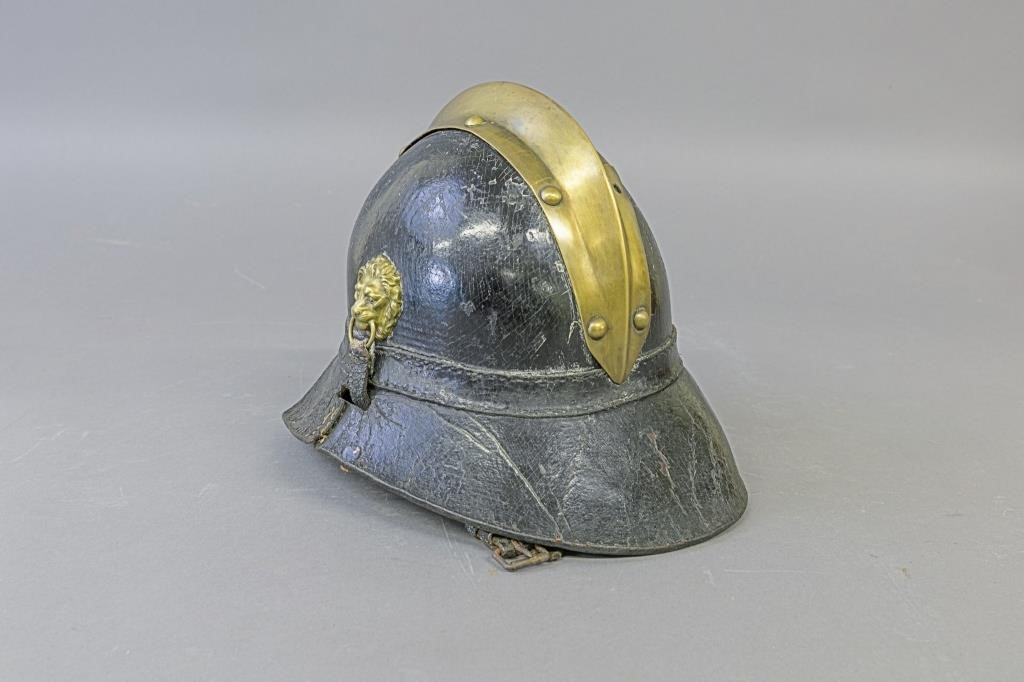 German leather firemen's helmet,