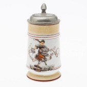 GERMAN LITHOPHANE BEER STEIN,