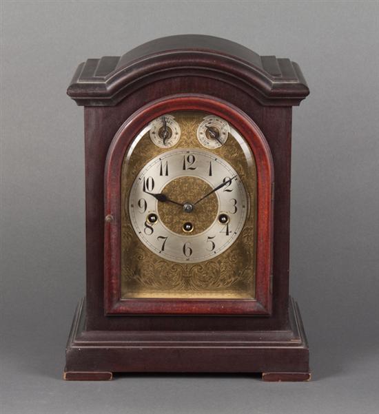 German mahogany mantel clock with