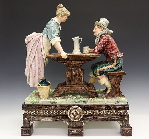 GERMAN MAJOLICA FIGURAL GROUPA Turn