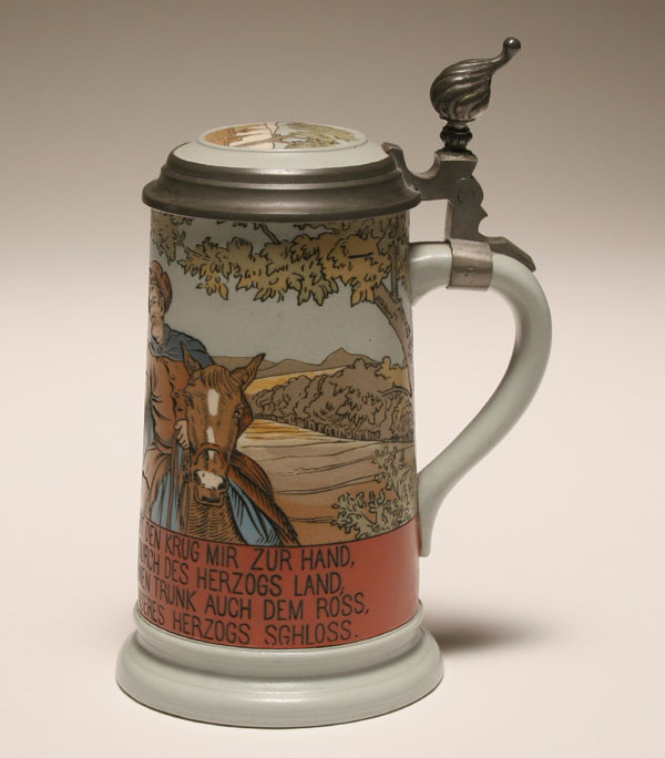 German Mettlach 1/2L. stein