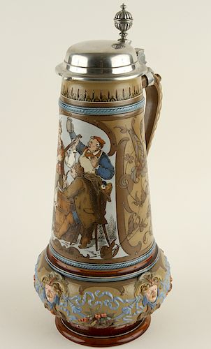 GERMAN METTLACH BEER STEIN #1818