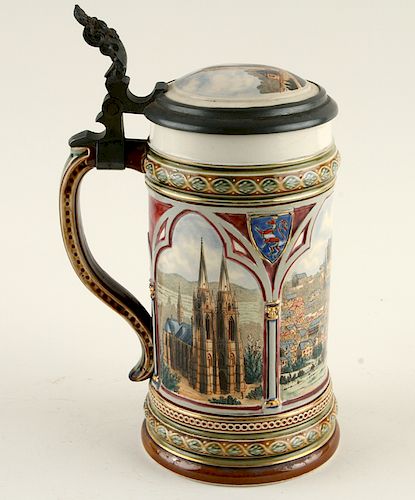 GERMAN METTLACH BEER STEIN #2073