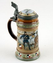 GERMAN METTLACH LIDDED BEER ST