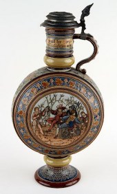 GERMAN METTLACH LIDDED BEER ST