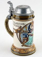 GERMAN METTLACH LIDDED BEER ST