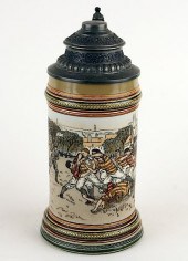 GERMAN METTLACH LIDDED BEER ST