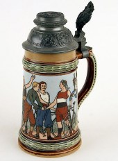 GERMAN METTLACH LIDDED BEER ST