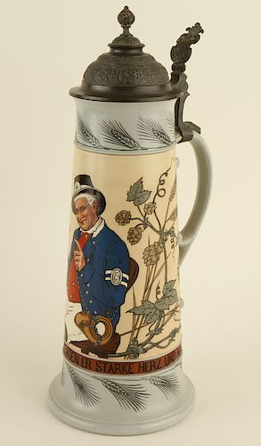 GERMAN METTLACH PORCELAIN BEER