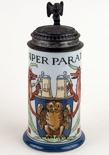GERMAN METTLACH PORCELAIN BEER