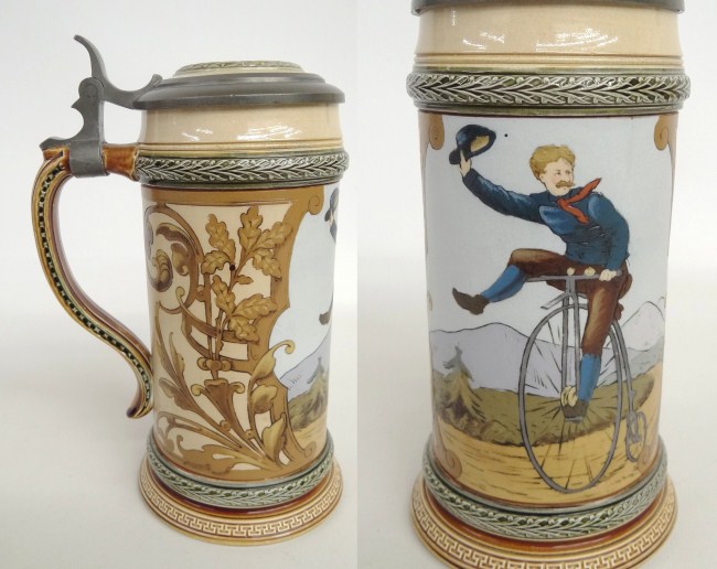 German Mettlach Stein #1566. 1/2L.