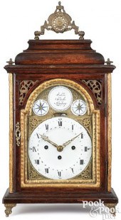 GERMAN OAK BRACKET CLOCK, 17TH